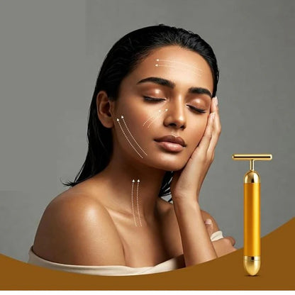 24K Gold Energy Beauty Bar Electric Facial Massage Roller|Get Any Combo 🎁 Free(60%OFF)