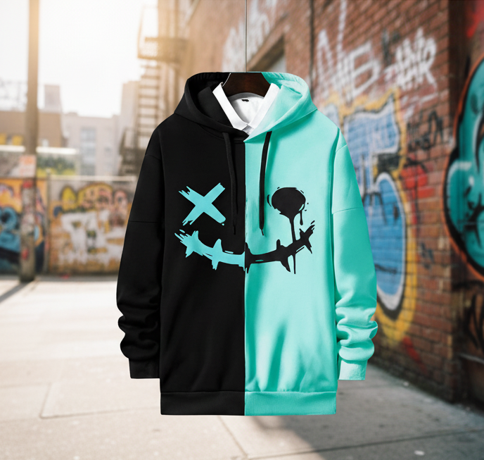 Cotton Printed Full Sleeves Mens Hoodie