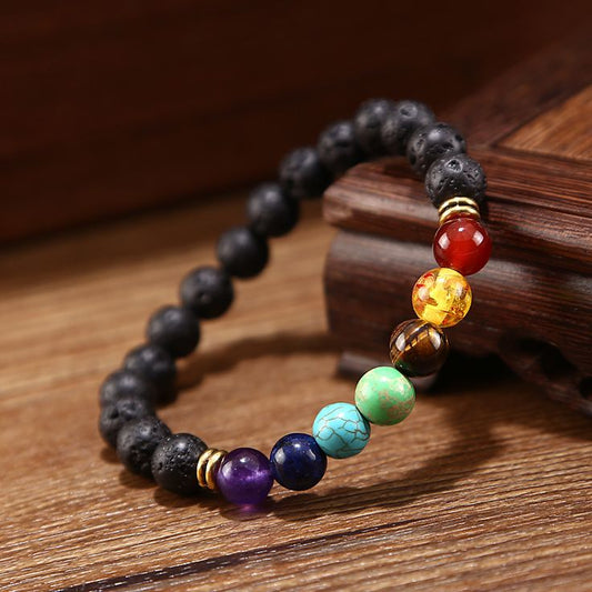 Classic 7 Chakra Beads Bracelet| 7 Verity Spiritual Stone and Crystal Jewells