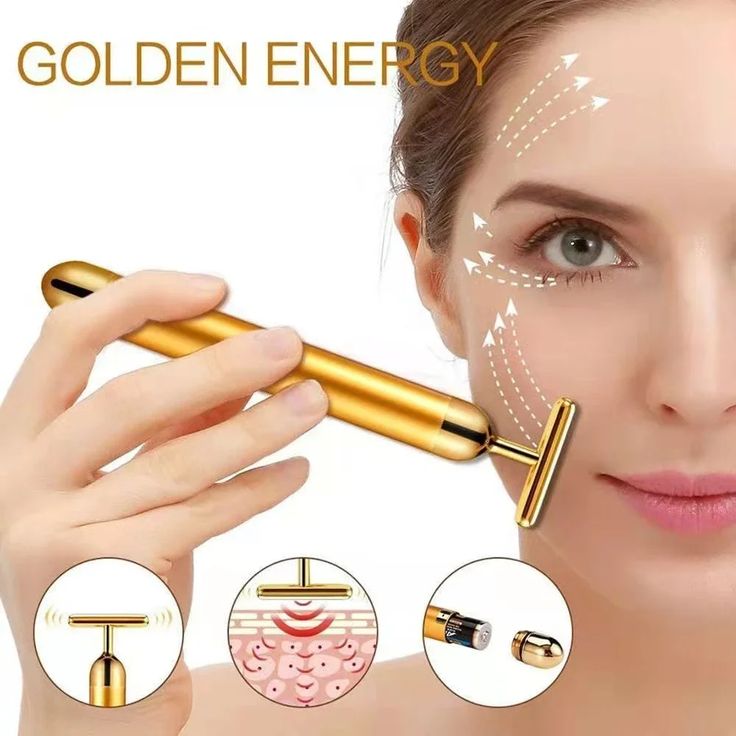24K Gold Energy Beauty Bar Electric Facial Massage Roller|Get Any Combo 🎁 Free(60%OFF)