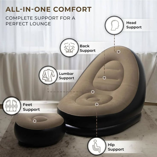 2 in 1 Inflatable Sofa|"Relax anywhere, anytime-just inflate and unwind"| Save -40%